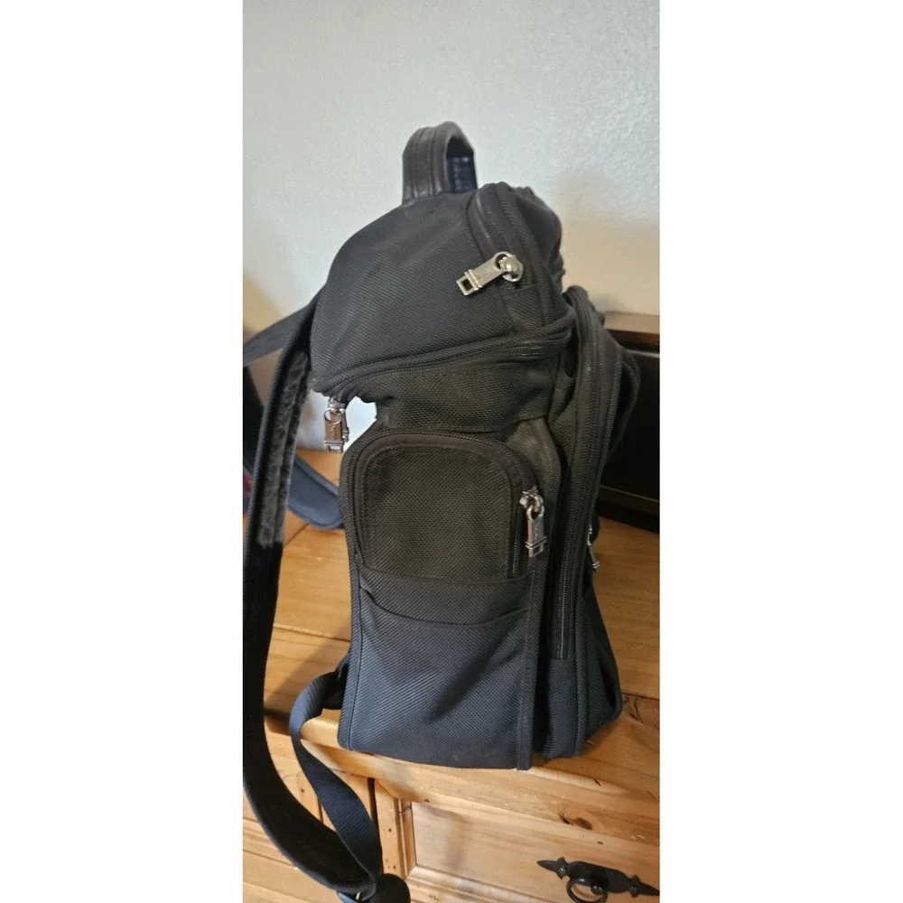 TUMI‎ Alpha Brief Pack Backpack Laptop Tablet Black Nylon Bag